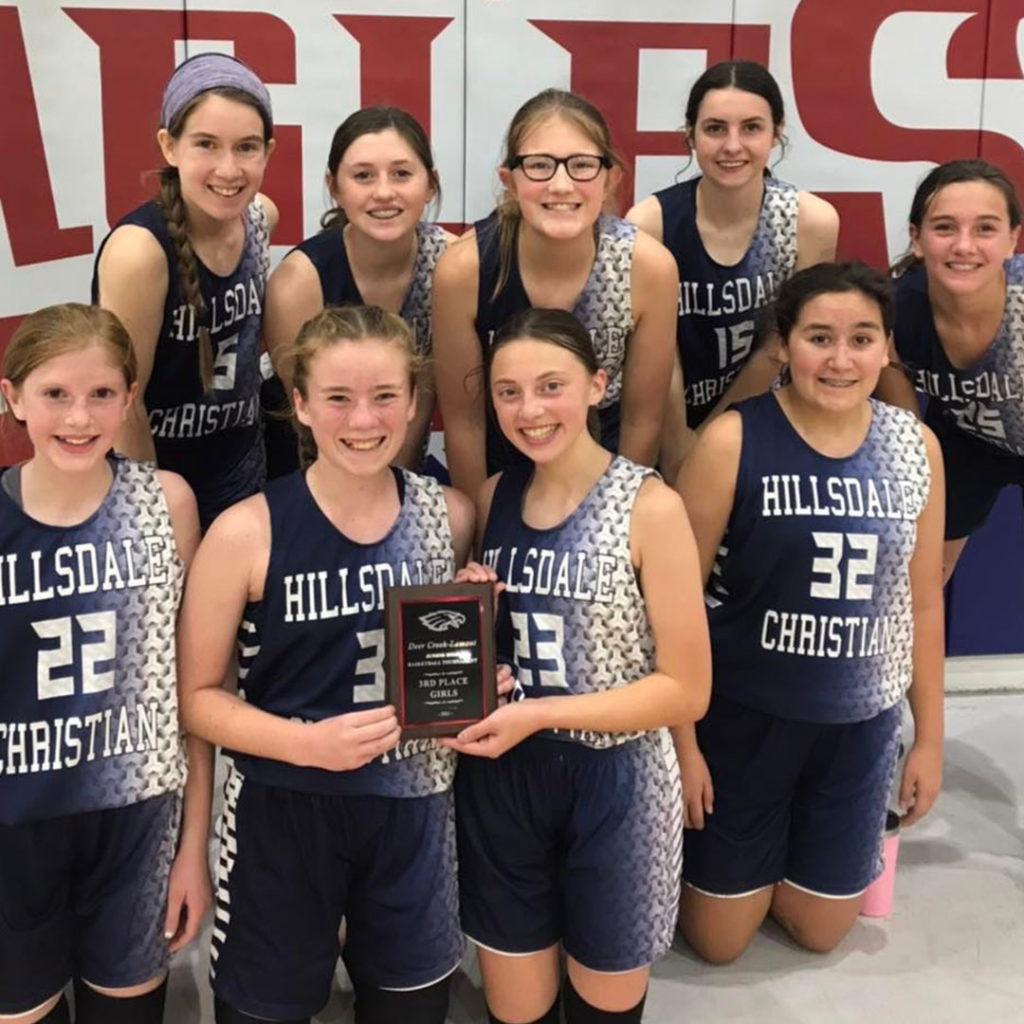 Hillsdale Christian School middle school girls basketball team